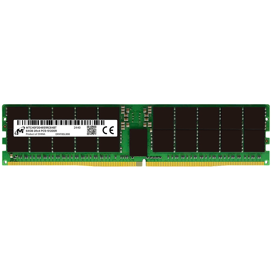 MICRON DDR5 RDIMM 64GB 2Rx4 6400 CL52 (16Gbit) (Tray)