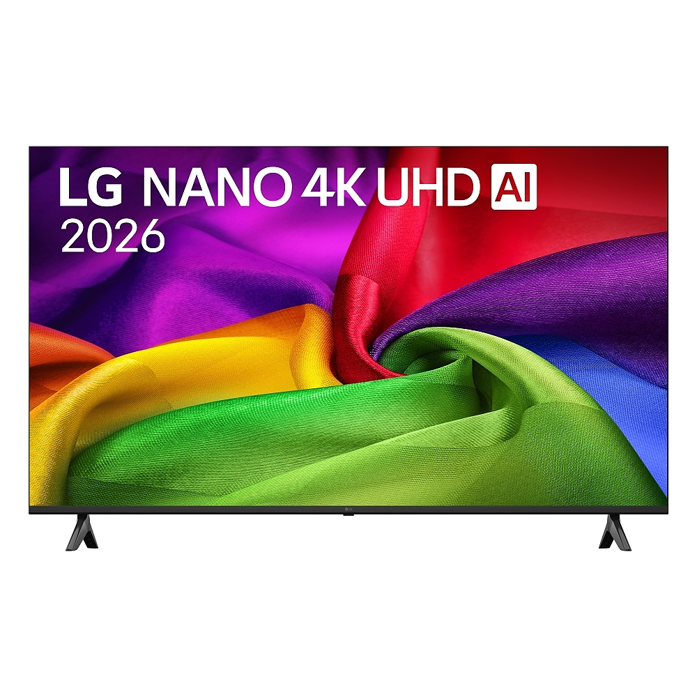 LG 55NU800B3LA, 55" 4K HDR UHD, 3840x2160, DVB-T2/C/S2, AI Alpha 7, HDR 10, webOS 26, ThinQ AI, VRR, ALLM, HGiG, WiFi, Clear Voice, 4K Super Upscaling, Bluetooth 5.3, Hdmi e-ARC, CI, LAN, AirPlay2, AI Sound Pro, Google Cast, 2 Pole stand, Black