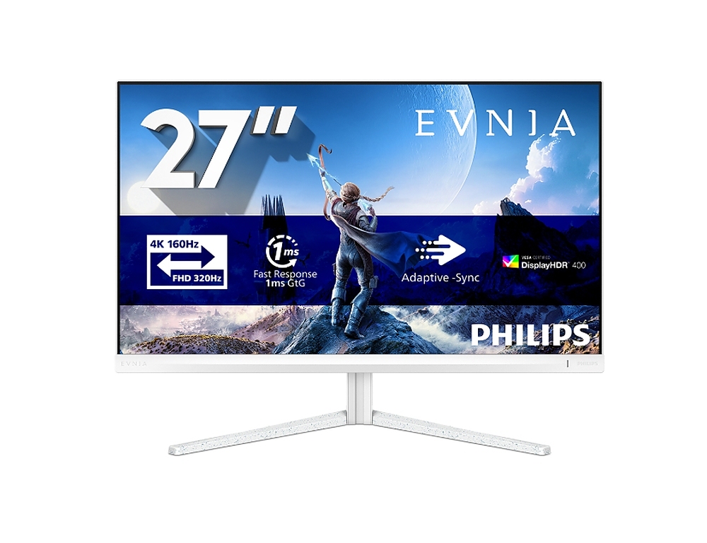 Philips 27M2N5901A, 27" Fast IPS WLED, 3840x2160@160Hz, 1ms GtG, 0.5ms MPRT, 450cd m/2, 1000:1, Mega Infinity DCR, Adaptive Sync, FlickerFree, LowBlue Mode, 5Wx2, Tilt, Height Adjust, Pivot, Swivel, 2xHDMI, DP, USB hub
