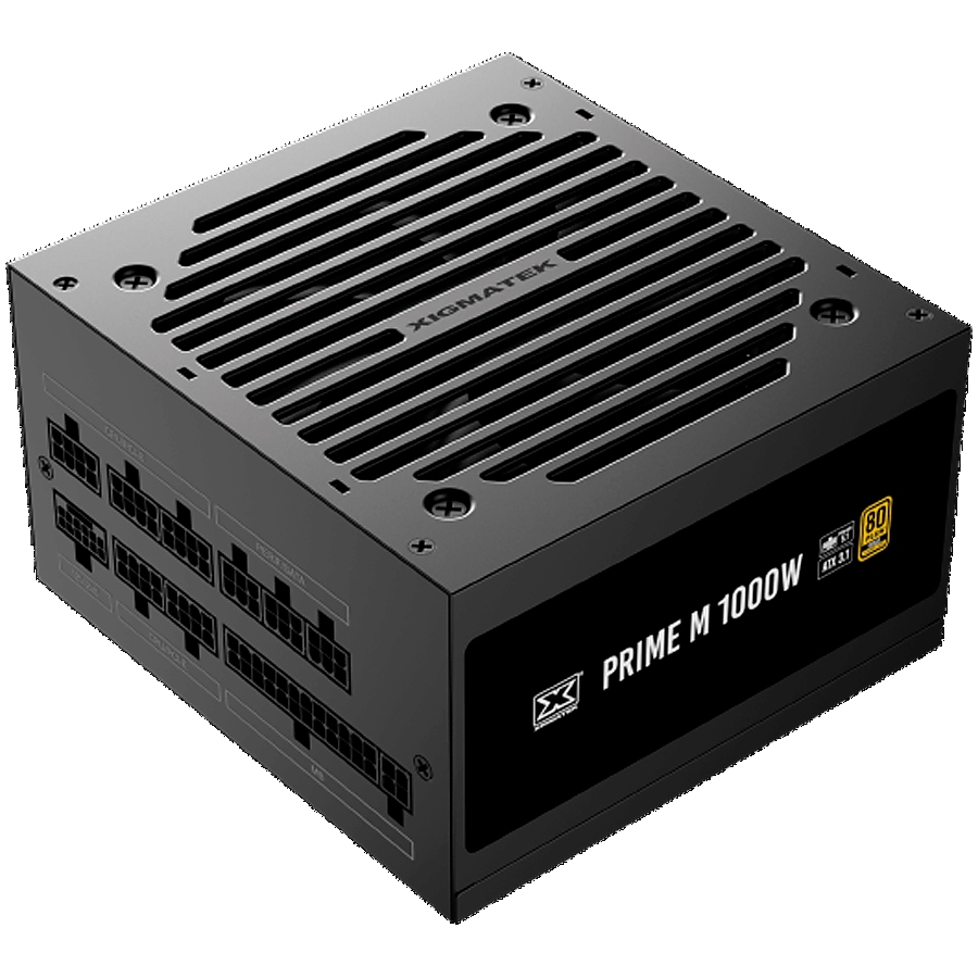 Xigmatek Prime M 1000W (80+Gold 230V EU, ATX3.1 & PCI-E 5.1, LLC D2D & APFC, 120mm Fan, Full Modular, EU Cord, Color Box)
