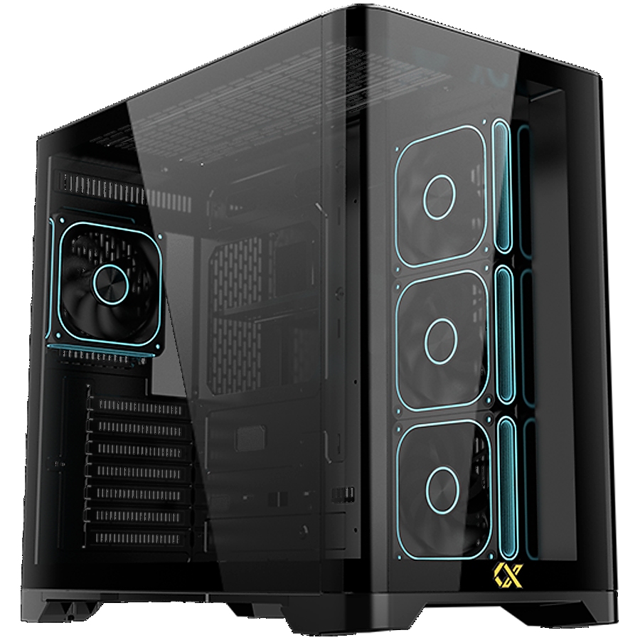 Crystal Storm V2 EN49392 (BK,EATX,U3+U2,Front Curved & Left TG,3PCS J22A PWM Reverse & 1PC J22A PWM,ARGB PCB)