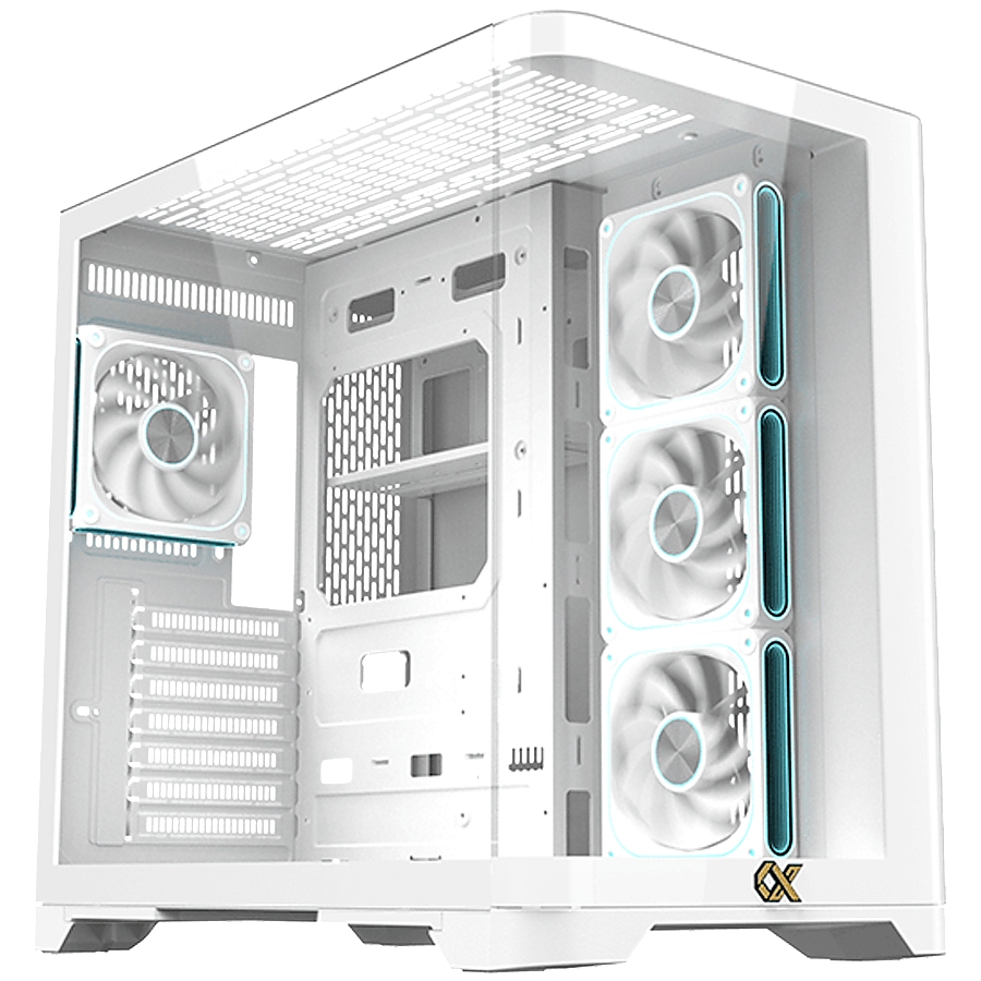 Crystal Storm Arctic V2 EN49408 (WH,EATX,U3+U2,Front Curved & Left TG,3PCS J22A PWM Arctic Reverse & 1PC J22A PWM Arctic,ARGB PCB)