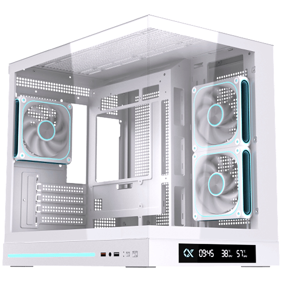 Cloud M DGT 3AF Arctic EN49644 (WH,MATX,U3+U2,2PCS TG,Side ARGB,2PCS J22A PWM WH Reverse & 1PC J22A PWM WH,ARGB PCB,Digital LCD)