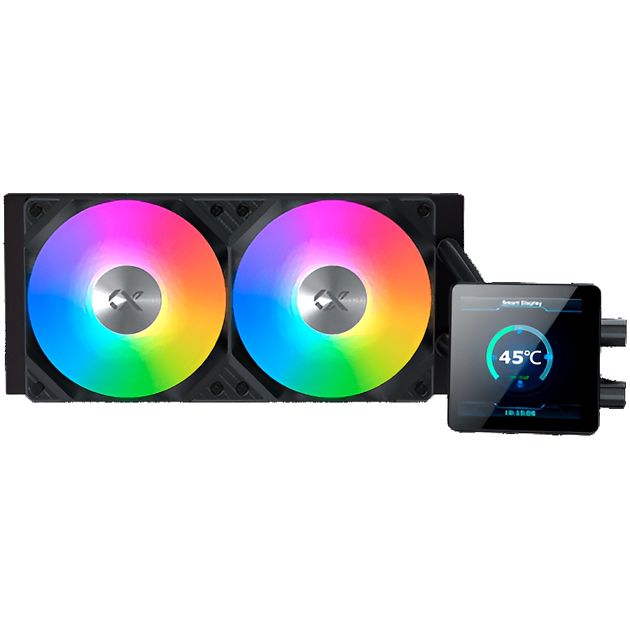 Connect 240 EN45257 (BK,AIO Liquid Cooler,3.4" LED Display Pump Head,ARGB PWM Fan,Mini ARGB Controller)
