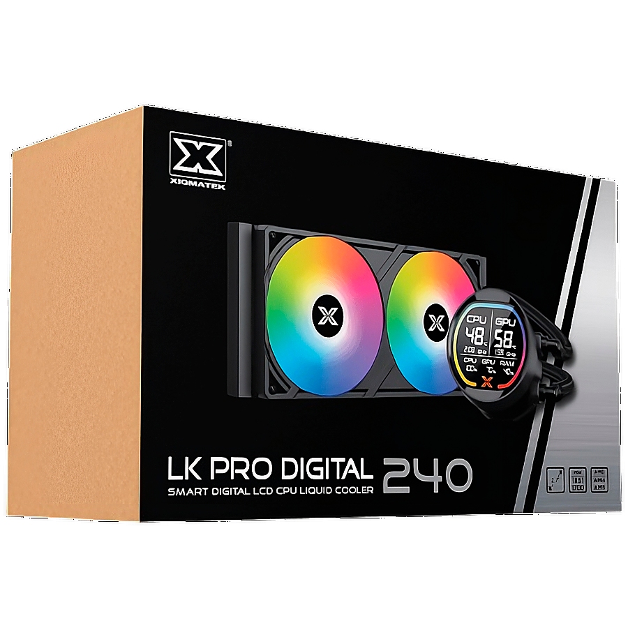 LK Pro 240 Digital EN47428 (BK AIO,Digital LCD Pump & 240mm PWM Fan,Mini ARGB Controller,Intel & AMD & 20xx)