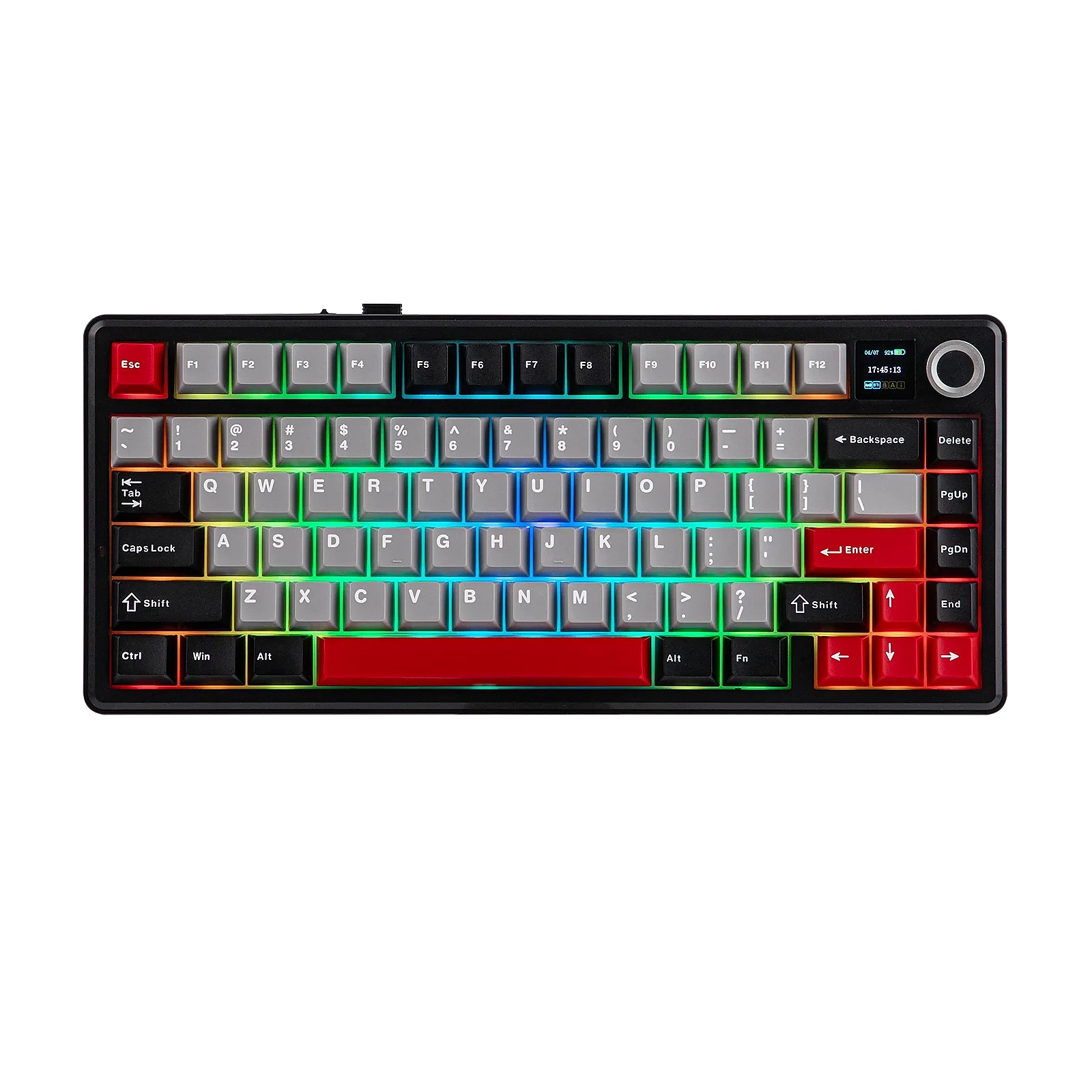 Aula геймърска механична клавиатура Wireless Gaming Mechanical Keyboard F75 MAX - Reaper Switch [Linear] (English US), Black, Red