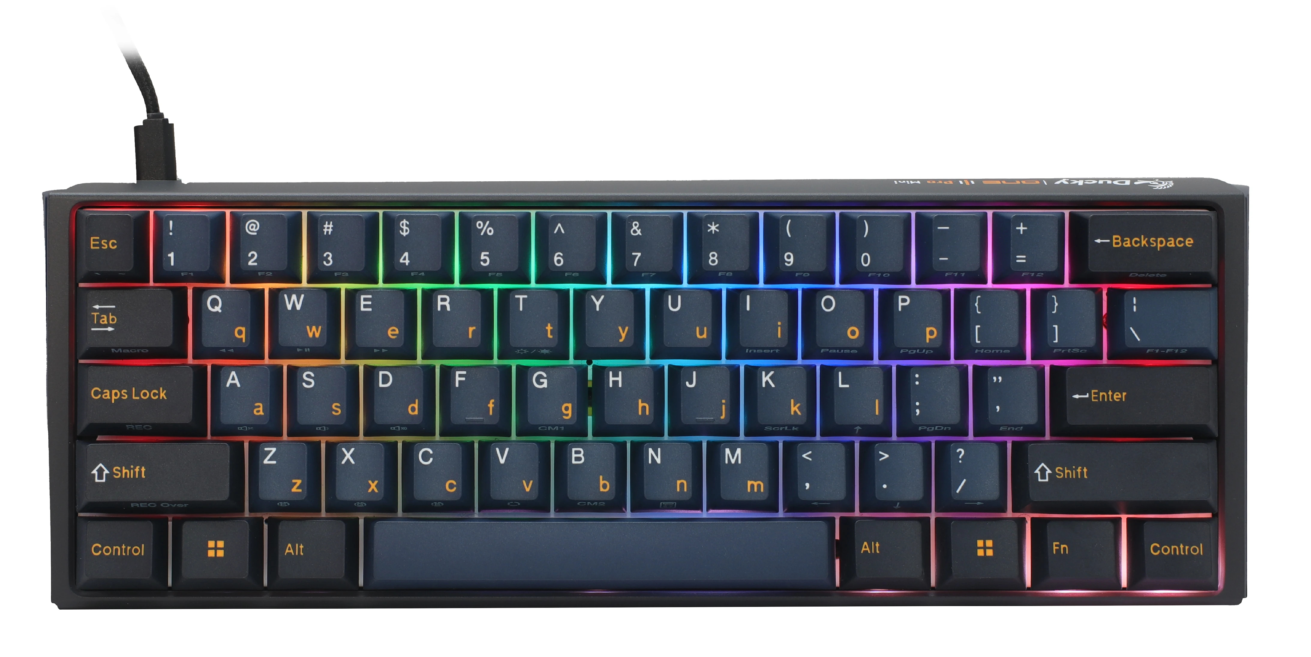 Ducky професионална геймърска механична клавиатура Professional Gaming Mechanical Keyboard One 3 Pro Mini Nazca Line - 8K, Cherry MX2A RGB Red [Linear]