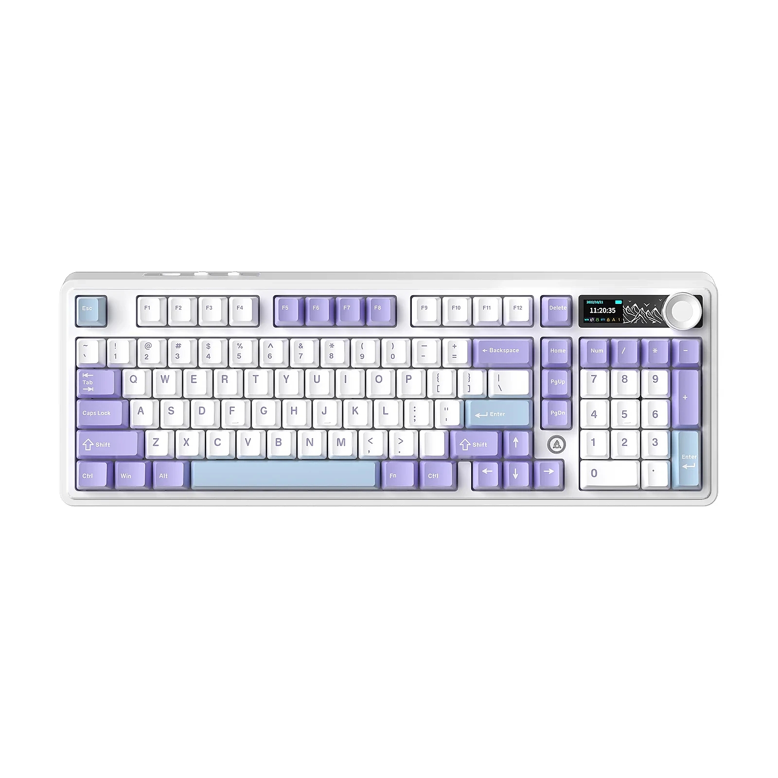 Ajazz геймърска механична клавиатура Wireless Gaming Mechanical Keyboard AK980 V2 - Gift Switch [Linear] (English US), Purple, White, Blue