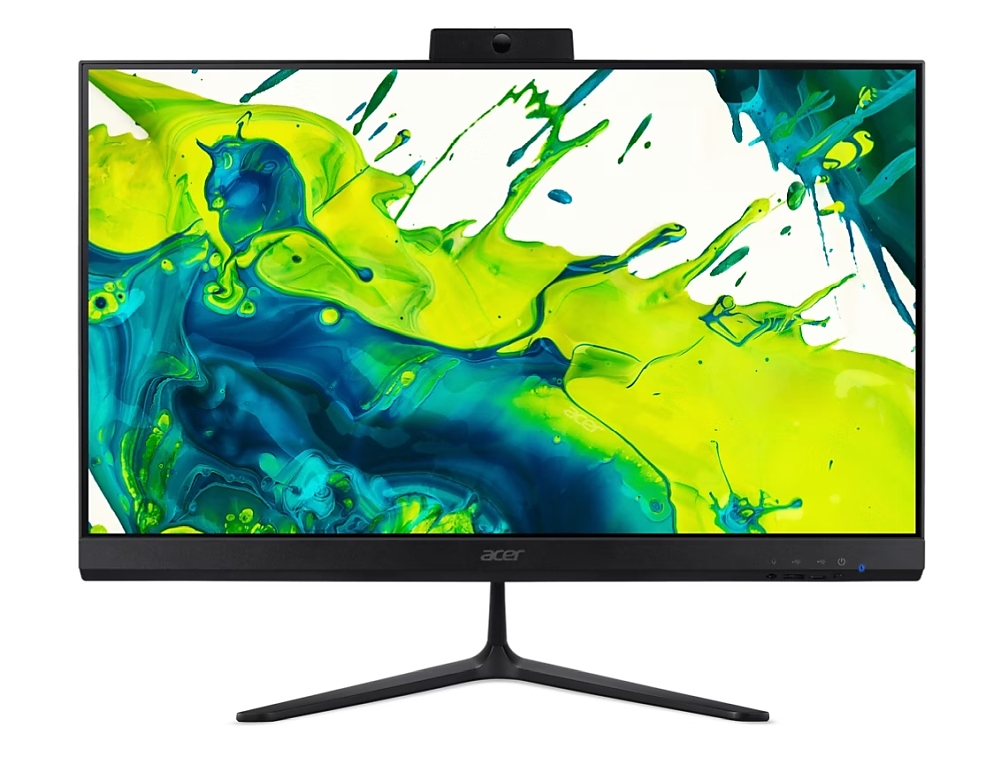 Acer Aspire C24-B, 23.8'' FHD IPS AiO 120Hz, Intel Core Ultra 5 115U (up to 4.20GHz, 10MB), 16GB DDR5 (1 slot free), 512GB SSD, no DVD, Intel UHD, HDMI, USB 3.2, USB 2.0, Type- C, RJ-45, WiFi 6, BT 5.0, Glan,Tilt, Cam+mic, KBD& Mouse USB, NO OS, Black
