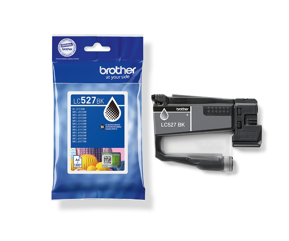 Brother LC527BK Black Ink Cartridge for MFCJ5010DW/MFCJ5110DW - 1300 page yield