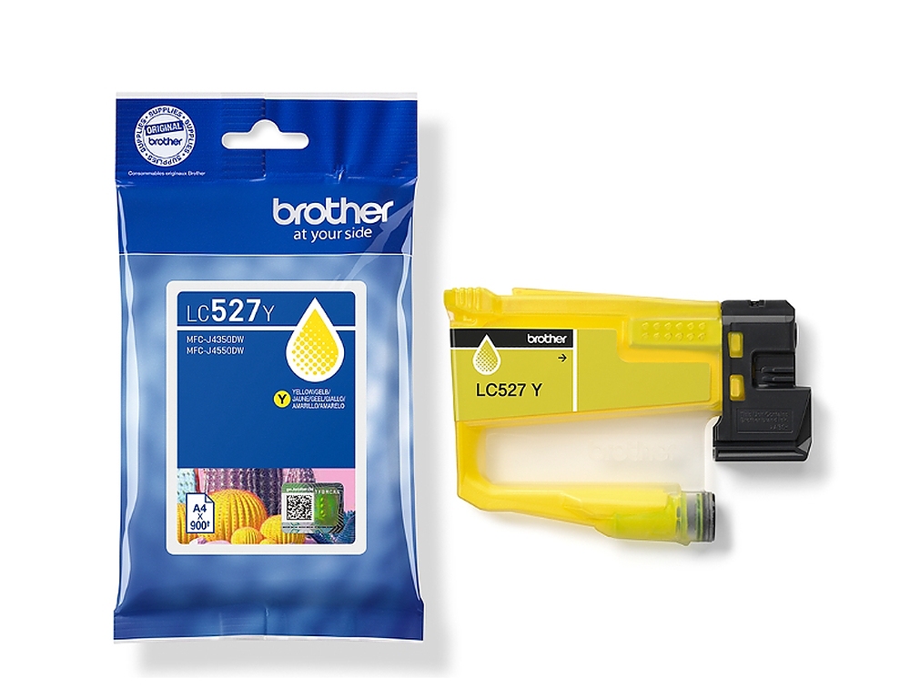 Brother LC527Y Yellow Ink Cartridge for MFCJ5010DW/MFCJ5110DW - 900 page yield