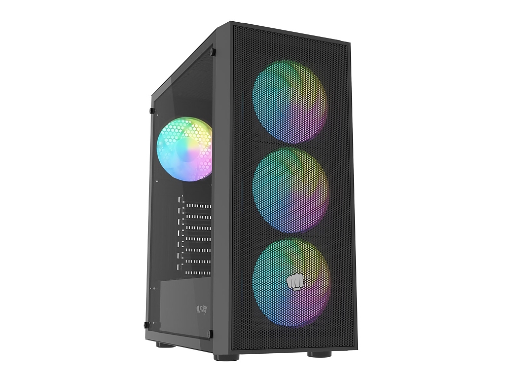 Fury PC Case Shobo SH8 ARGB Midi Tower, Window, Black
