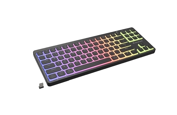 Genesis Gaming Keyboard Thor 430 TKL Wireless, US, RGB Mechanical Outemu Pink, Silent Slim, Black