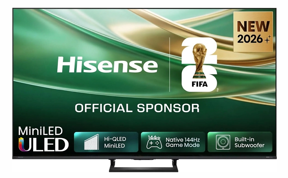 Hisense 85" E8S, 4K Ultra HD 3840x2160, ULED, Quantum Dot,144 Hz, HDR 10+, HLG, Dolby Vision, DTS Virtual X, Smart TV, Light Sensor, WiFi Direct, BT, Anyview Cast, 3xHDMI, 2xUSB, LAN, CI+, DVB-T2/C/S2,Singale stand, Black