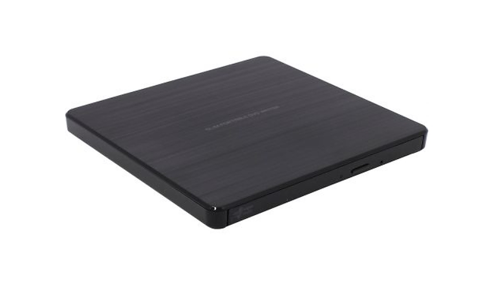 Hitachi-LG GP60NB60 Ultra Slim External DVD-RW, Super Multi, Silent Play, Win & MAC OS Compatible, M-DISC Support, Black