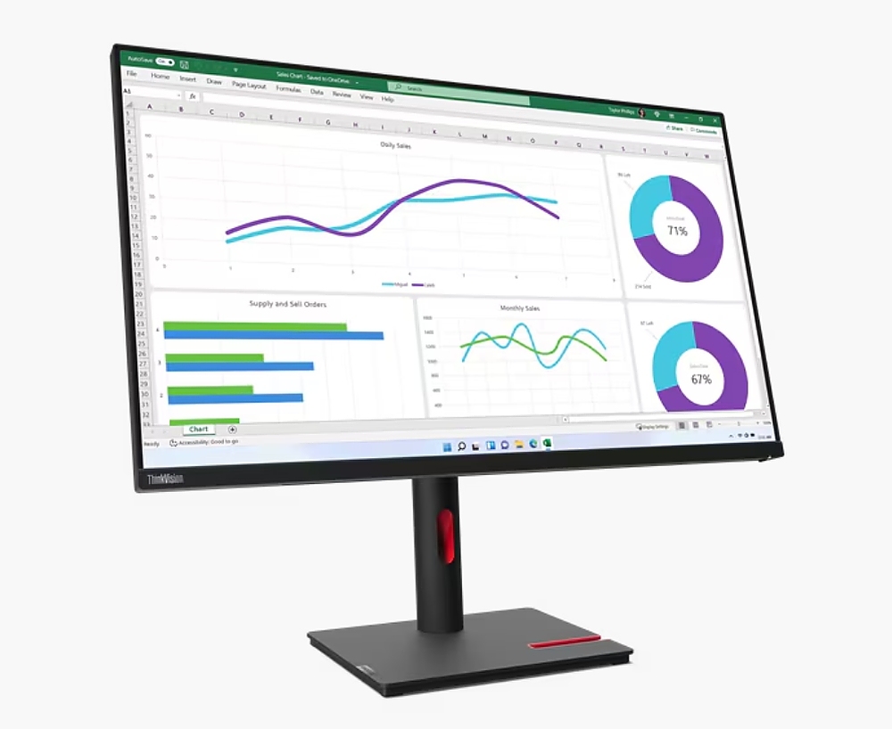 Lenovo ThinkVision T32h-30 31.5" IPS, WLED, 16:9, 2560x1440, 4ms, 1000:1, 60Hz, 350 cd/m2, USB-C, HDMI, DP, RJ45, Tilt, Swivel, Pivot, Height Adjust Stand
