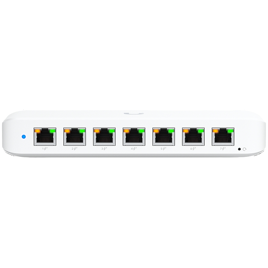 Ubiquiti USW-Ultra-60W Layer 2, 8-port GbE PoE switch: 7x GbE PoE+ output ports, GbE port with optional PoE++ input