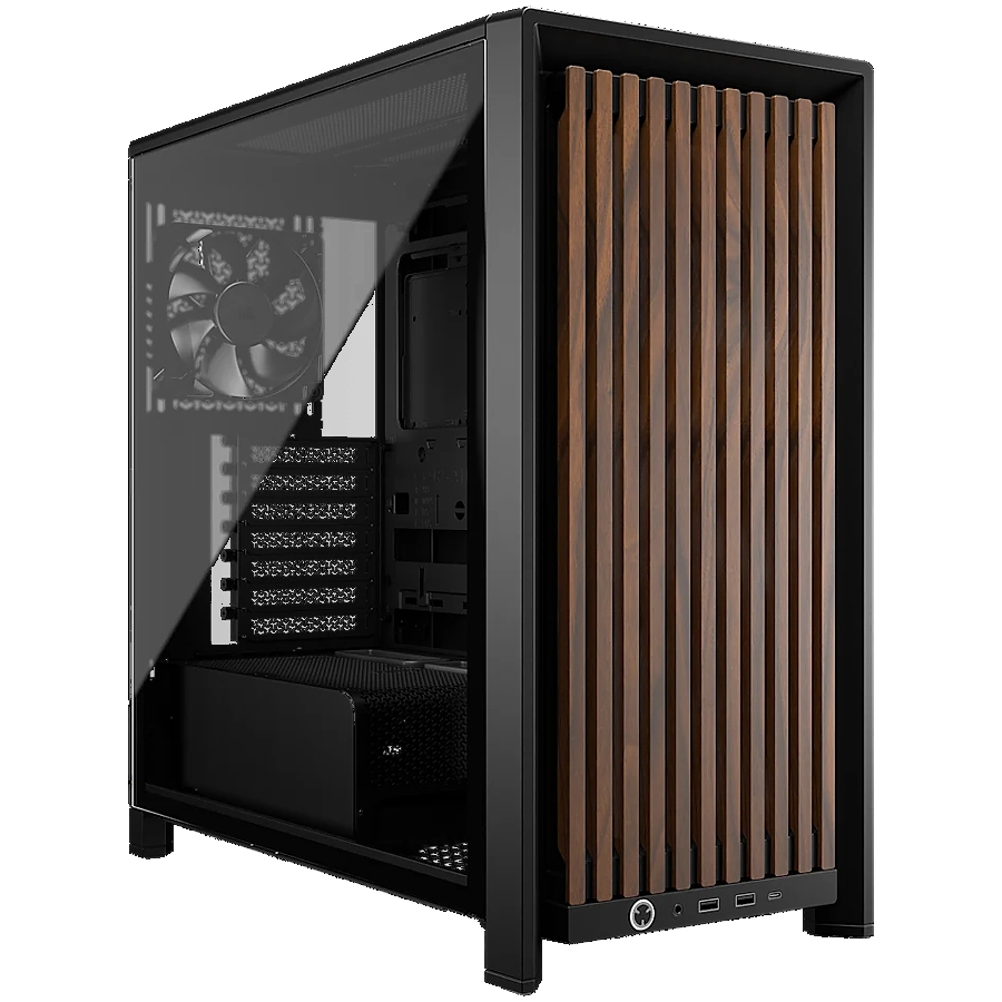 Corsair FRAME 4000D RS Wood Mid-Tower, Black/Walnut