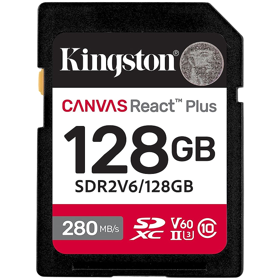 Kingston 128GB SDXC Canvas React Plus SDXC UHS-II 280R/100W U3 V60