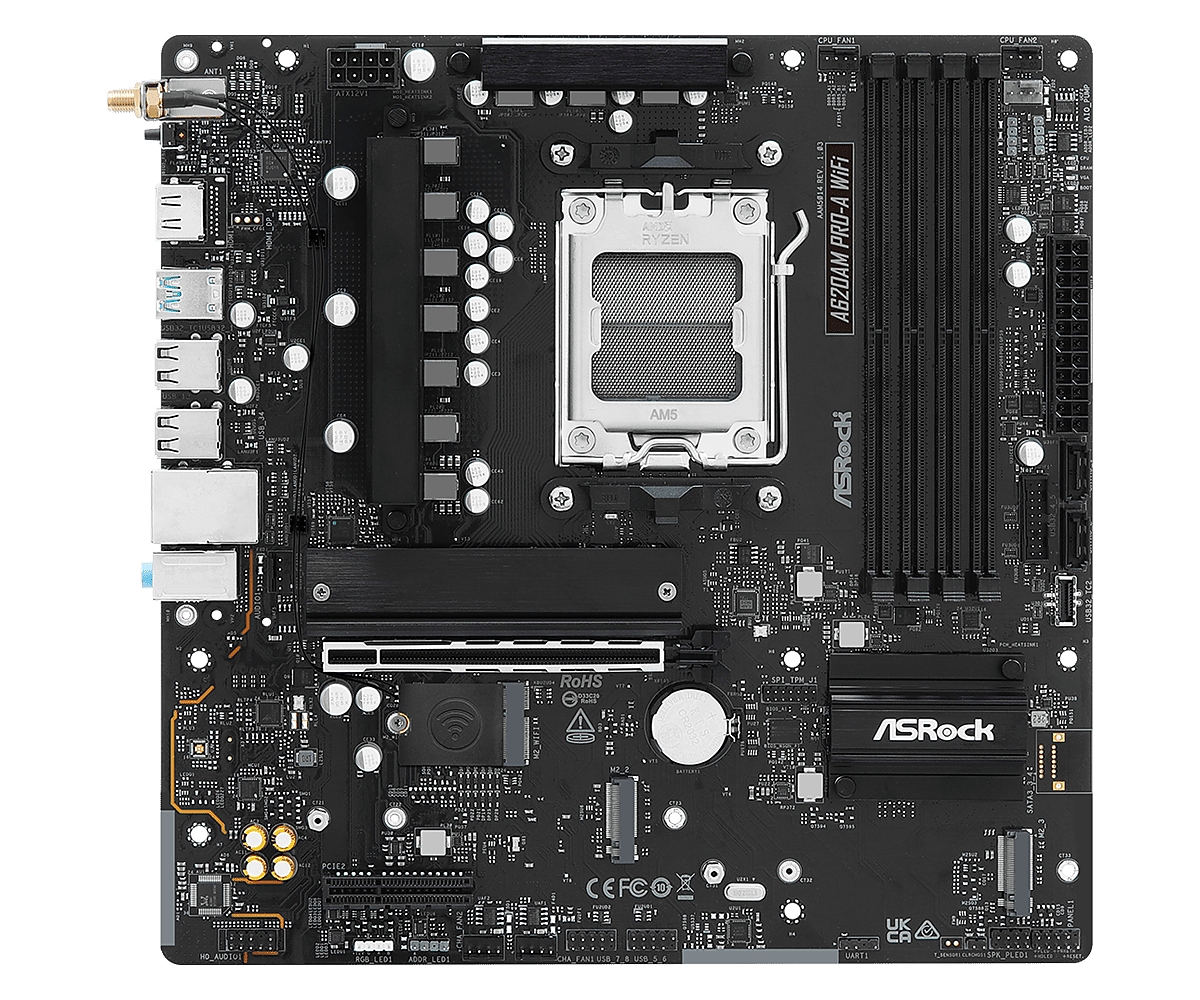 Дънна платка ASRock A620AM PRO-A WIFI, AM5