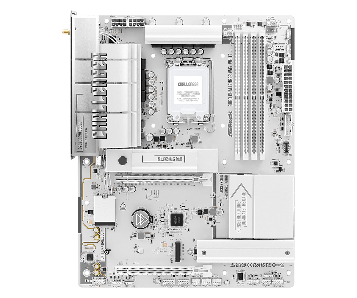 Дънна платка ASRock B860 Challenger White WIFI, LGA 1851