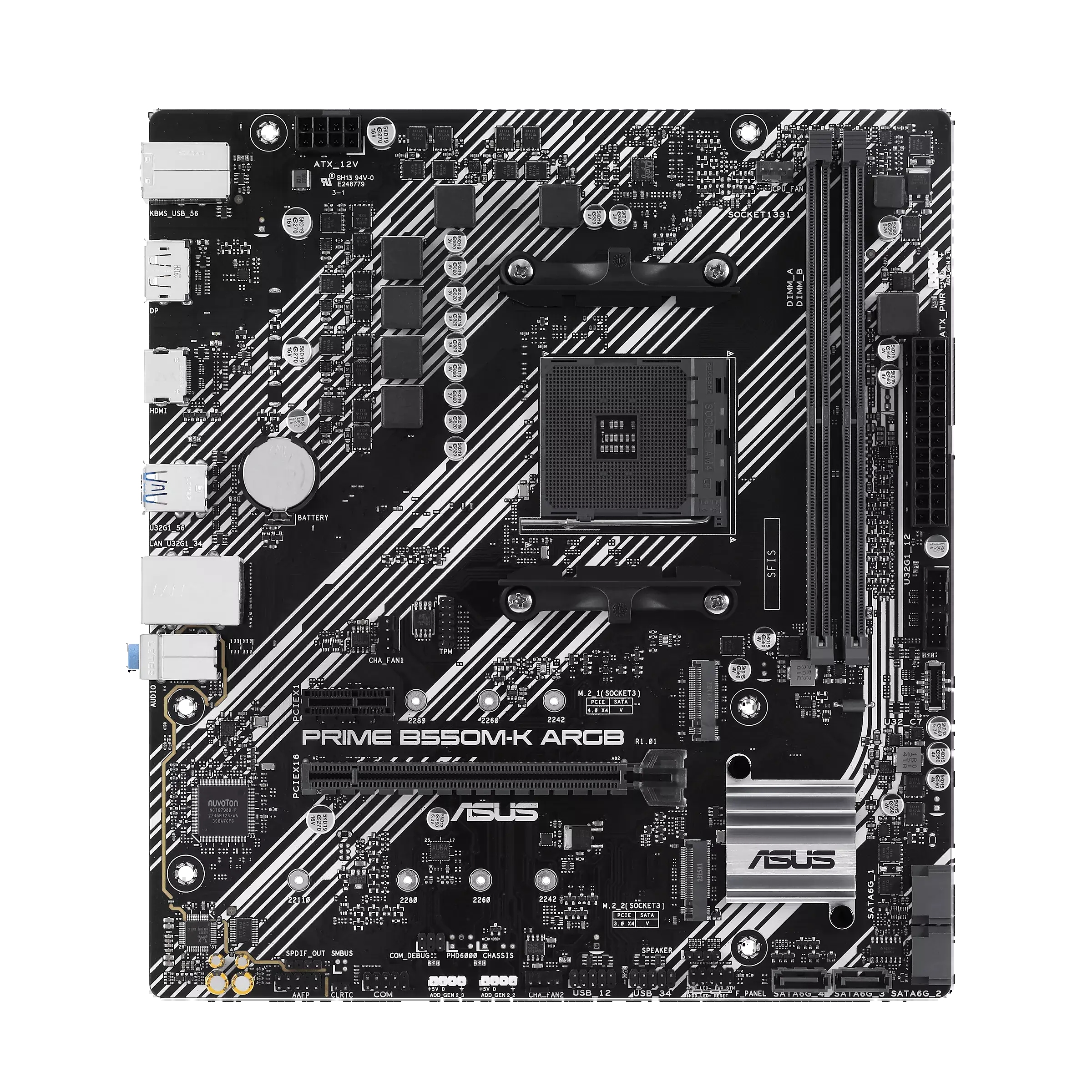 Дънна платка ASUS Prime B550M-K ARGB, socket AM4