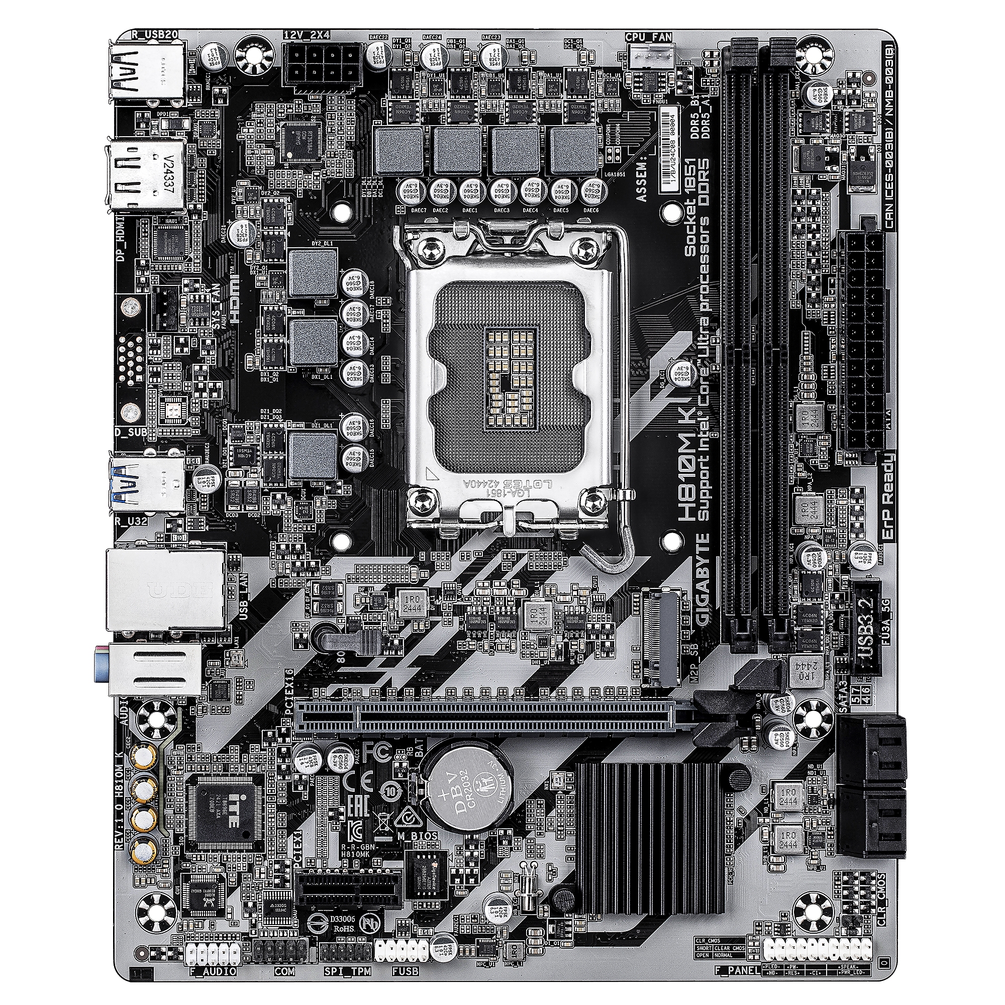 Дънна платка GIGABYTE H810M K, LGA 1851, DDR5