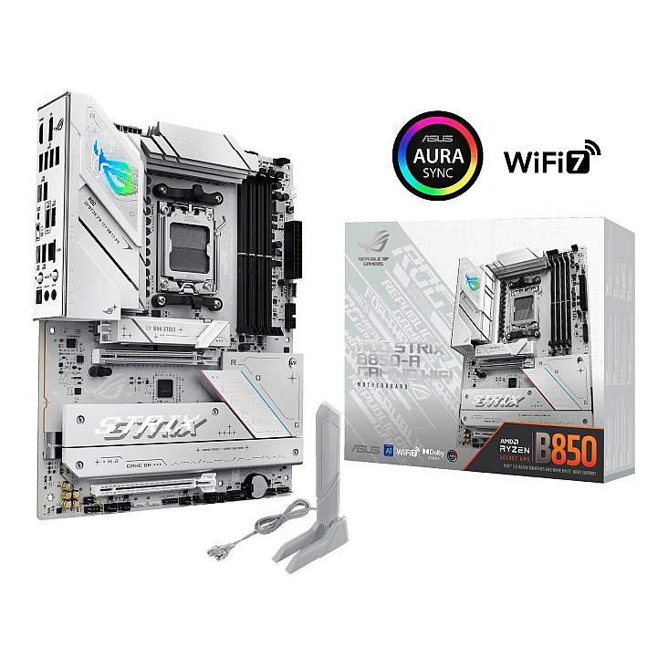 Asus ROG Strix B850-A Gaming Wi-Fi + Asus ROG Strix SLC IV 360 ARGB LCD White