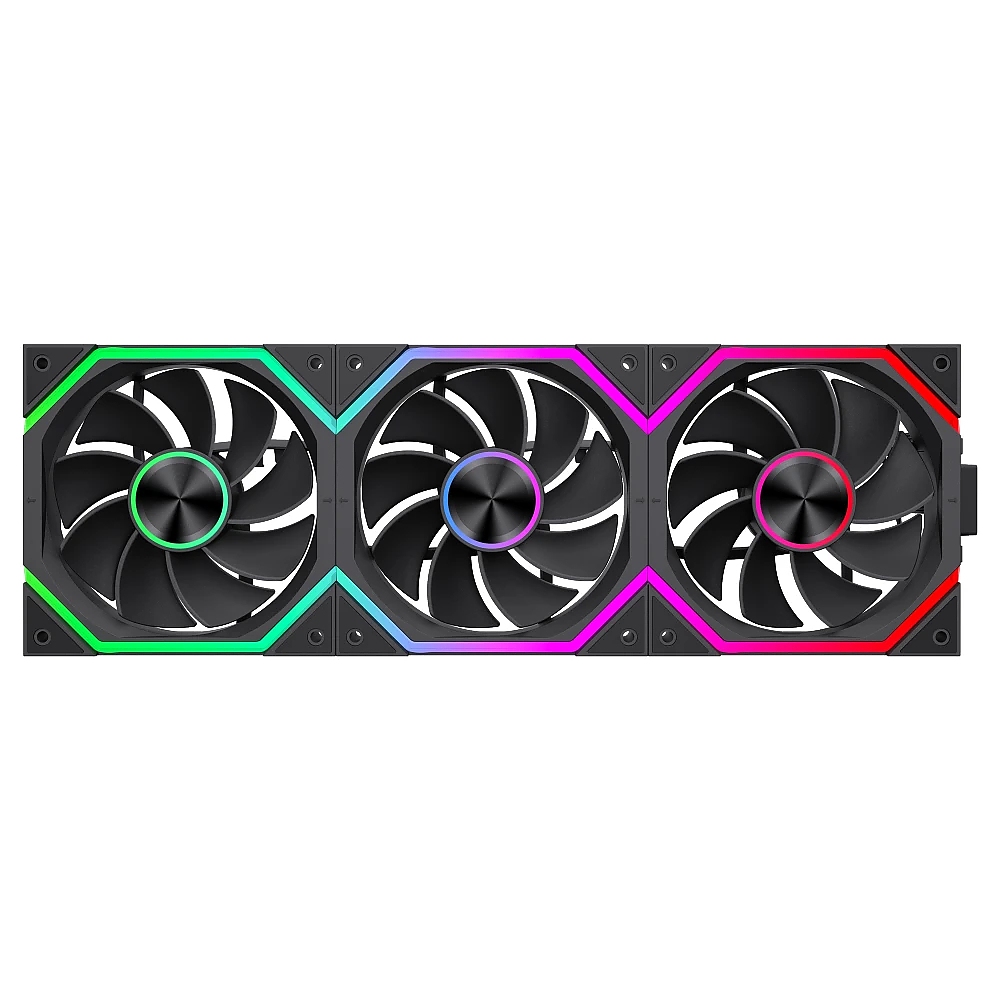 Gamemax Комплект вентилатори Fan Pack 3-in-1 3x120mm - FN12A-N2 WL-R - Reverse, Daisy-Chain, A-RGB