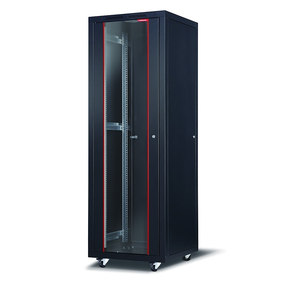 Formrack 19" Free standing rack 36U 800/800mm, height: 1831 mm, loading capacity: 600 kg, front tempered glass door, openable locking sides and back (does not include castor/feet group)