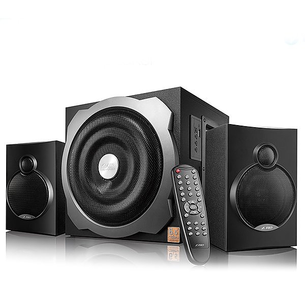 F&D A521X 2.1 Multimedia Speakers, 52W RMS (16Wx2+20W), 2x4'' Satellites + 6.5'' Subwoofer, BT 4.0/AUX/USB/FM/Remote Control/Wooden/Black