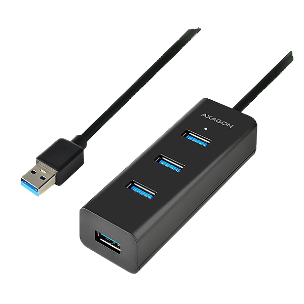 AXAGON HUE-S2BL 4x USB3.0 Charging Hub 1.2m Cable, MicroUSB Charging