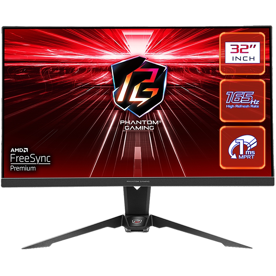 Asrock Gaming Monitor, 31.5" QHD(2560x1440) VA, AG, 165 Hz, 92% sRGB, 16:9, 3000:1, 550 cd/m&sup2;, 178&ordm;/178&ordm;, 1ms (MPRT), Flicker-free, High, Swivel and Tilt adjustment, 2x 2W Speakers, 2x HDMI 2.0, 1x DP 1.2, 1x Audio Jack (3.5mm), Wi-Fi antenna, 3Y