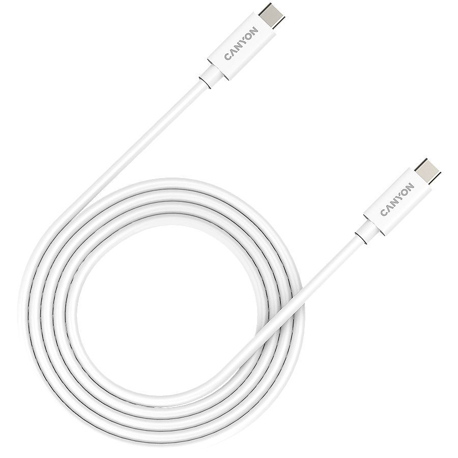 CANYON UC-42, cable, U4-CC-5A2M-E, USB4 TYPE-C to TYPE-C cable assembly 20G 2m 5A 240W(ERP) with E-MARK, CE, ROHS, white