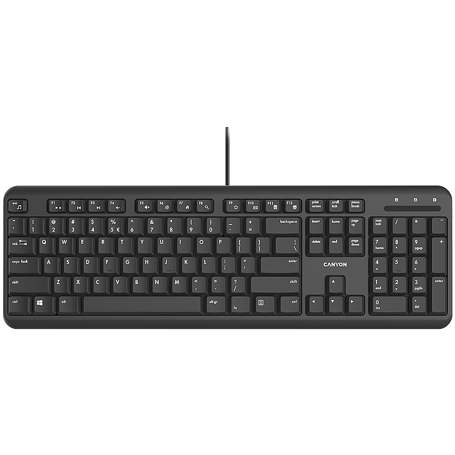 CANYON keyboard HKB-20 EN/BG Velvet Wired  Black