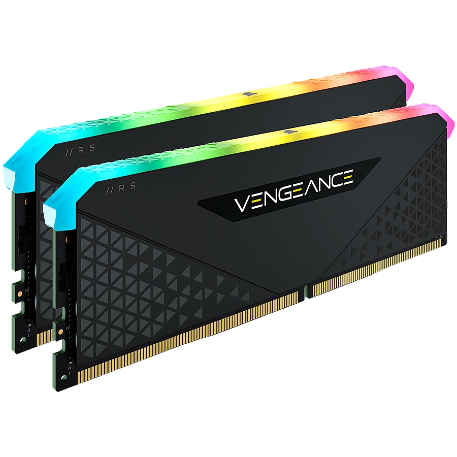 CORSAIR DDR4, 3200MHz 32GB 2x16GB Dimm, 16-20-20-38, XMP 2.0, Vengeance RGB RS Heatspreader, RGB LED, Black PCB, 1.35V, for AMD Ryzen & Intel XMP