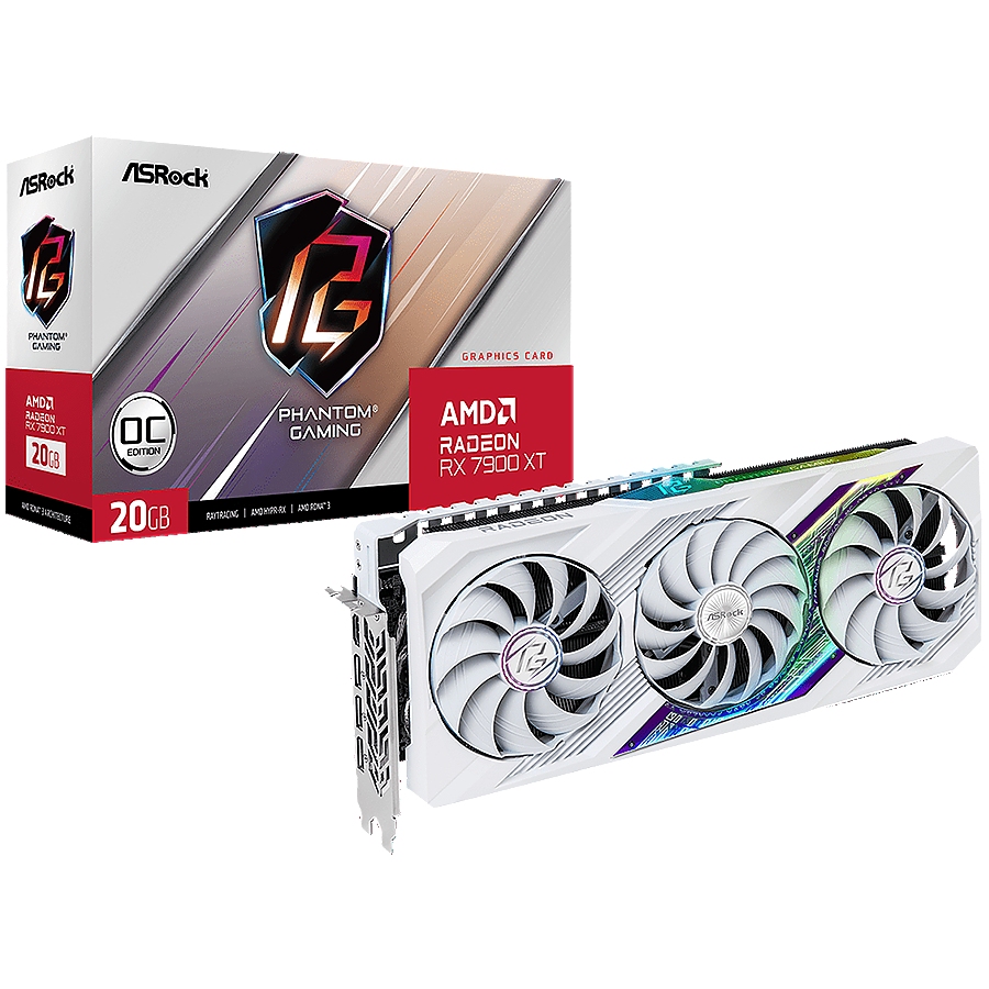 ASROCK Video Card AMD Radeon RX 7900 XT PHANTOM GAMING WHITE 20GB OC