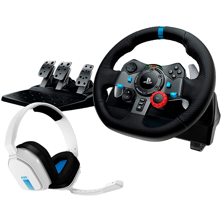 LOGITECH G29 Driving Force Racing Wheel for PS + Astro A10 - WHITE