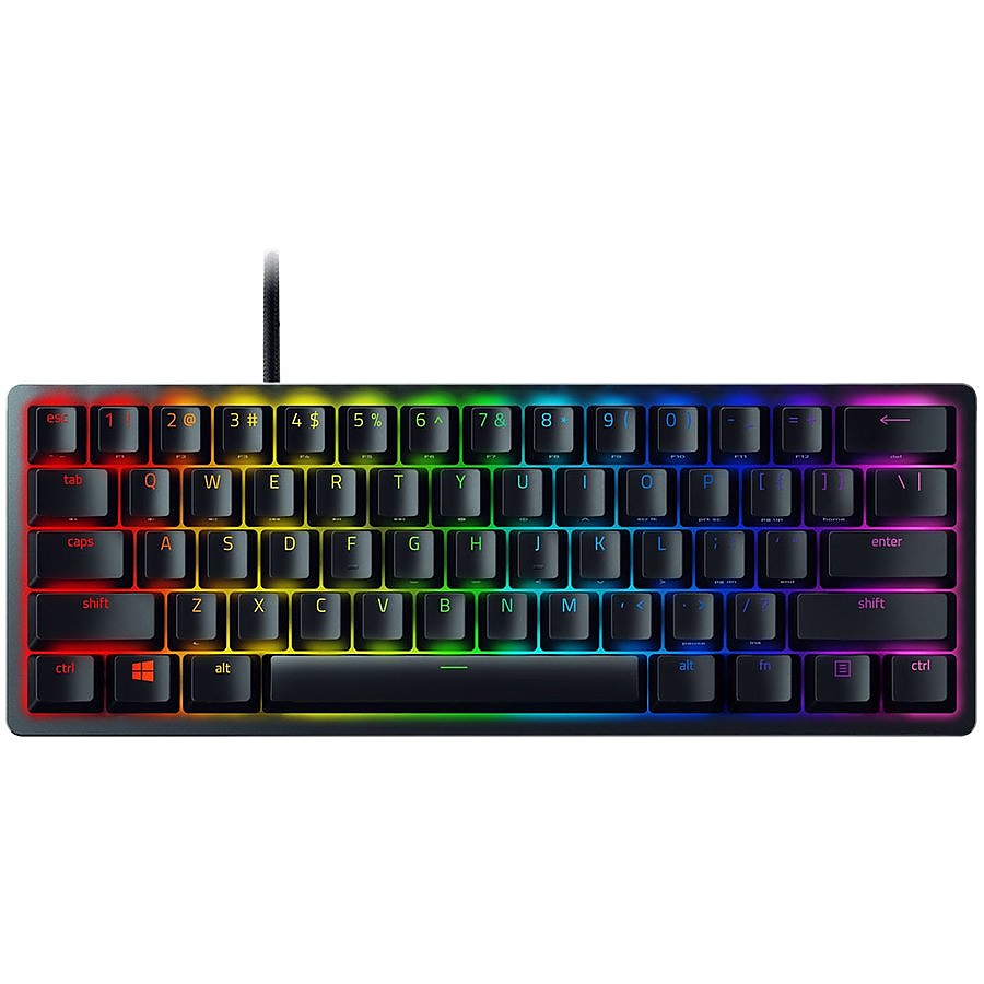 Razer Huntsman Mini (Red Switch), US Layout, Black, Razer Optical Switch, Razer Chroma customizable backlighting w/ 16.8 million colors, up to 5 profiles Hybrid onboard storage, Detachable Type-C Connectivity, 100 million keystroke lifespan