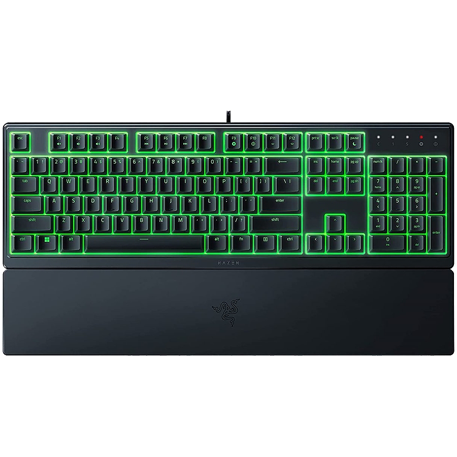 Razer&nbsp;Ornata&nbsp;V3 X US, Silent Membrane Switches, RGB Lighting, 1000 Hz Ultrapolling, UV coated ABS Keycaps, Soft-touch wrist rest