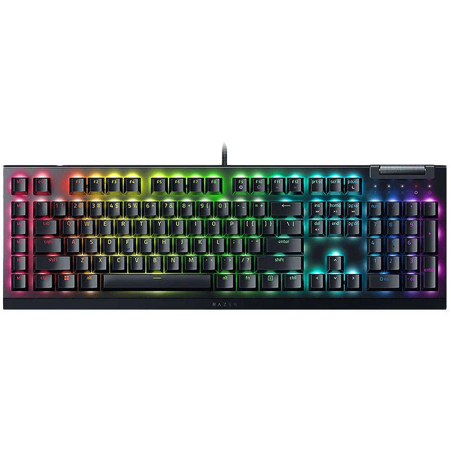 Razer BlackWidow V4 X Mechanical Gaming Keyboard, US Layout, Green Switch, Razer Chroma&trade; RGB, 6 Macro Keys, Lubricated Stabilizers, Media Roller