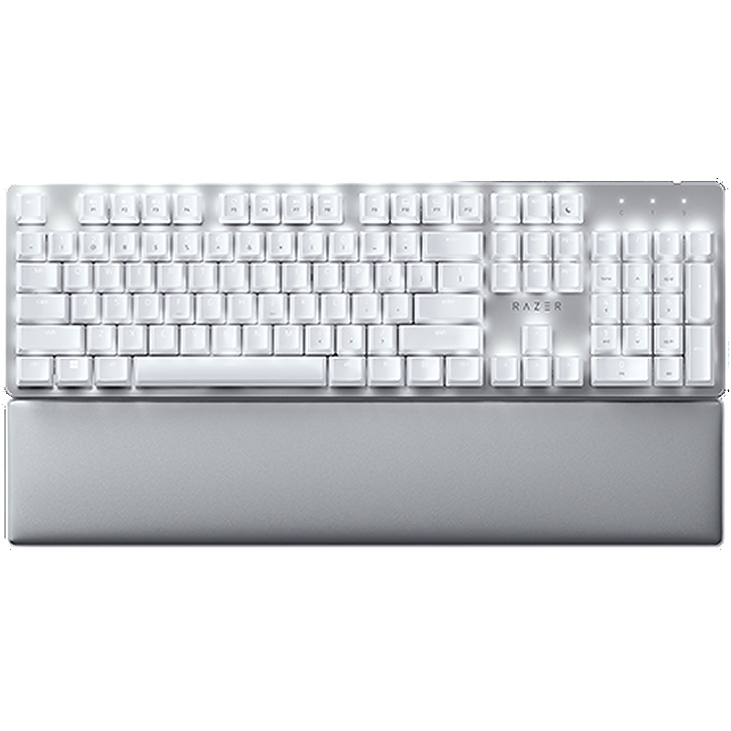 Razer Pro Type Ultra - US Layout, Wireless Mechanical Keyboard for Productivity, Razer Yellow Mechanical Switch, Bluetooth and Razer HyperSpeed (2.4GHz), Backlit keys (white LED), USB-C, Plush leatherette wrist rest, Soft-touch coating