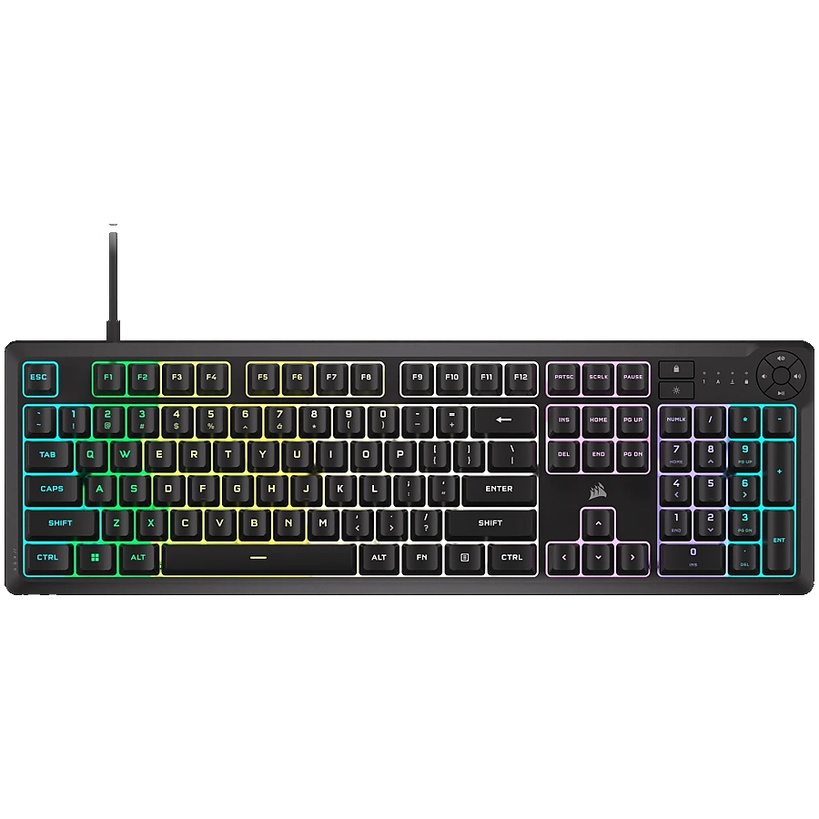 CORSAIR K55 CORE RGB Black, Fully customizable ten-zone RGB backlight