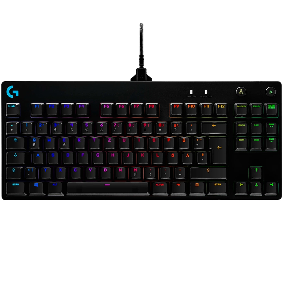 LOGITECH G PRO TKL Corded Mechanical Gaming Keyboard - BLACK - US INT'L - USB - CLICKY