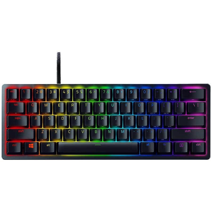 Huntsman V3 Pro Mini - US Layout, Gaming Keyboard, Analog Optical Switch Gen-2, 60% size, Razer Chroma&trade; RGB, Detachable Type C Cable, Doubleshot PBT Keycaps, 5052 Brushed Aluminum Alloy Top Case, Rapid Trigger Mode, Analog Input