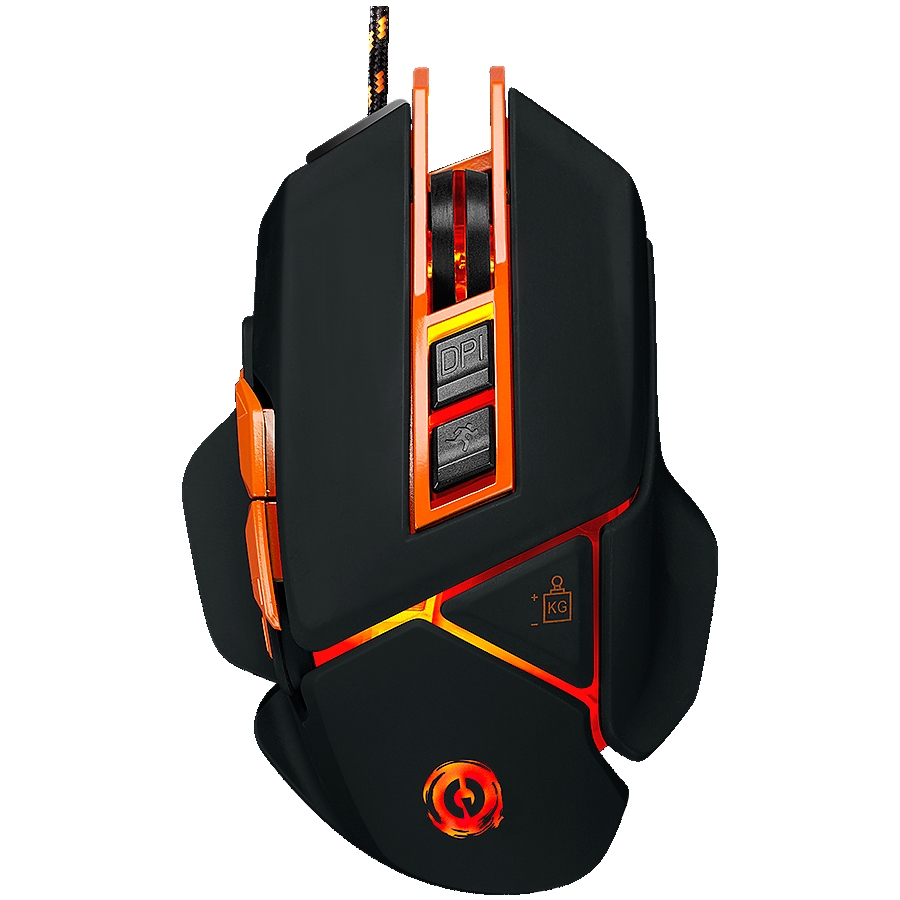 CANYON Optical gaming mouse, adjustable DPI setting 800/1000/1200/1600/2400/3200/4800/6400, LED backlight, moveable weight slot and retractable top cover for comfortable usage