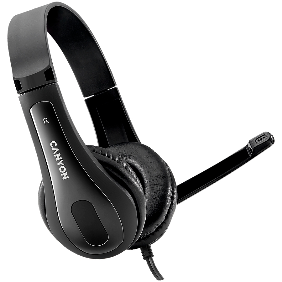 CANYON PC headset HSC-1 PC Mic Flat 2m Black