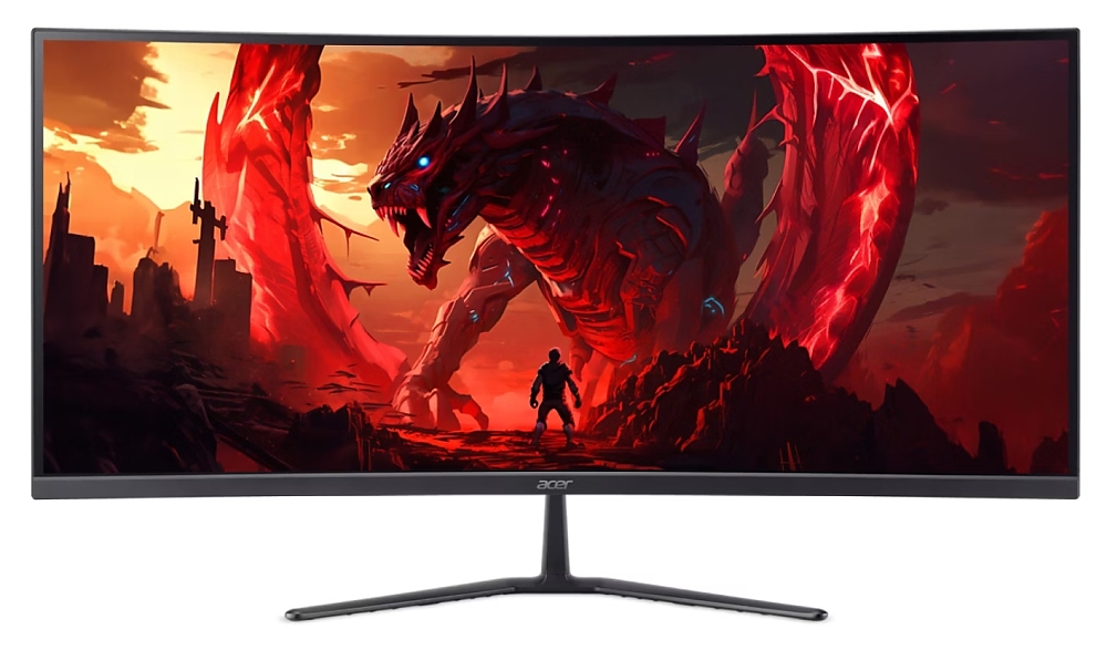Acer Nitro ED340CURW0bmiipx, 34'' VA, WQHD (3440x1440), Curved 1500R, ZeroFrame, FreeSync Premium, 240Hz, 1ms, 100M:1, 250 nits, HDR10, 99% sRGB, 2x HDMI 2.1, 1x DP 1.4, Audio Out, 2x2W Speakers, Tilt, VESA, Black
