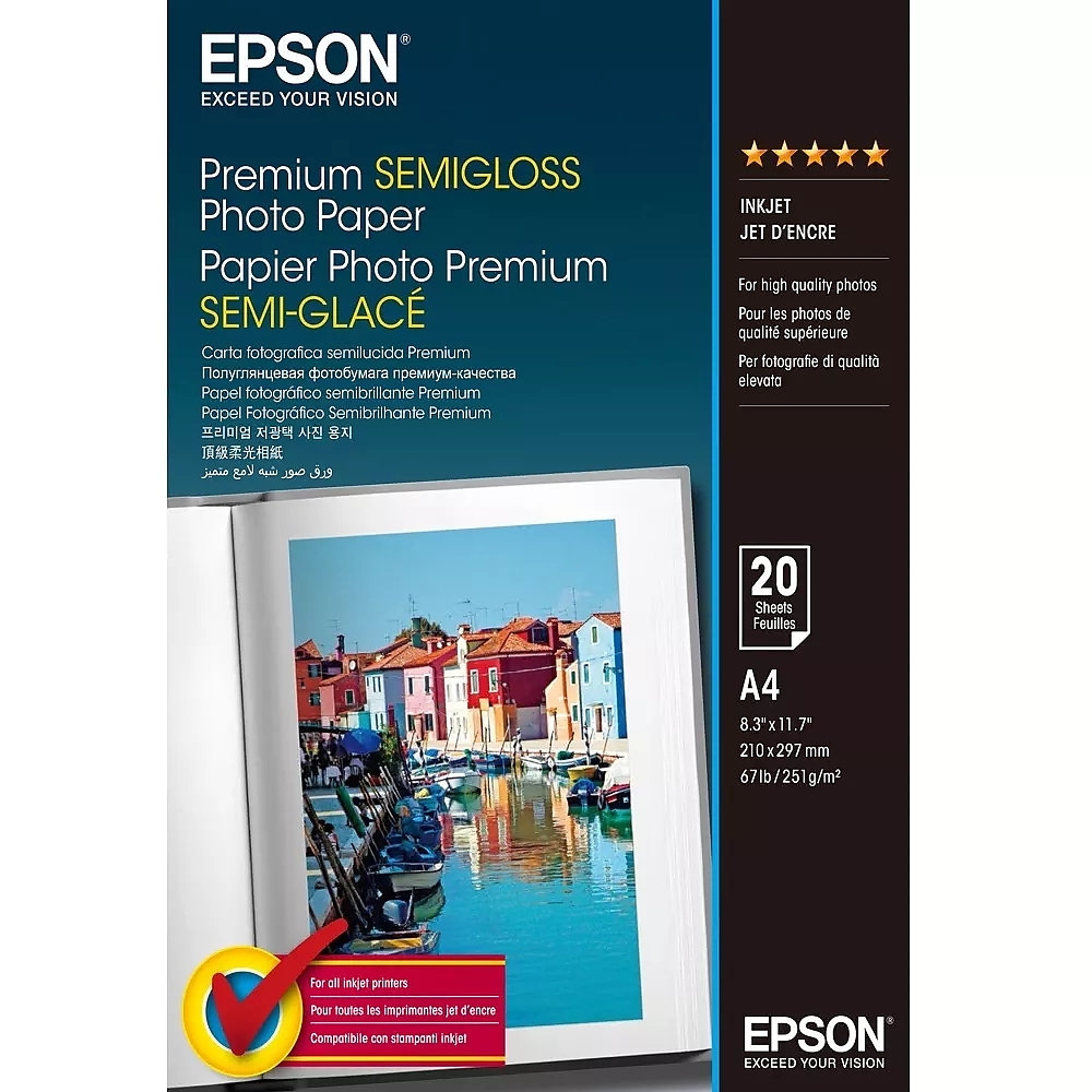 Epson Premium Semigloss Photo Paper, DIN A4, 251g/m2, 20 Blatt