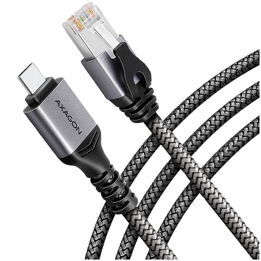 AXAGON ADE-CM15 USB-C 3.2 Gen 1 - RJ-45 cable, Gigabit Ethernet 10/100/1000, 1.5m, braid